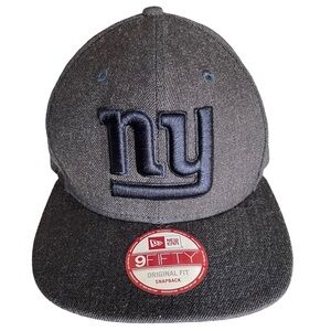 NWT New Era Black 9FIFTY Blue and Dark Gray New York Giants Snapback Hat